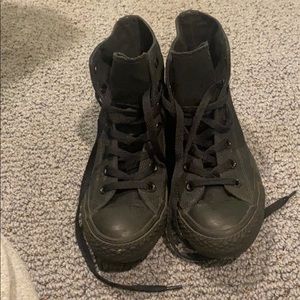 Converse all black high tops